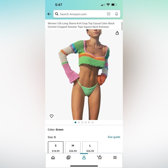 Amazon Women’s Knit Crop Top Size Small - Picture 2 of 2